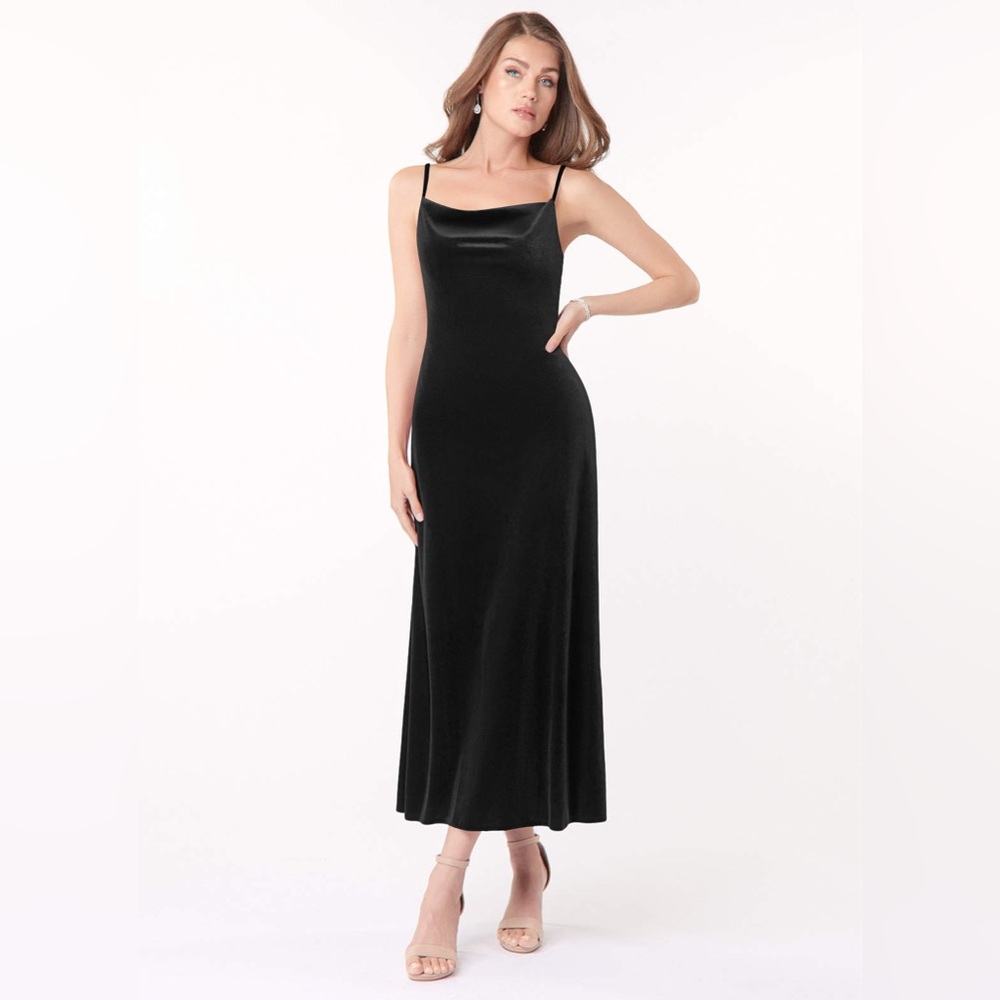 Azazie Black Velvet Bridesmaids Dress